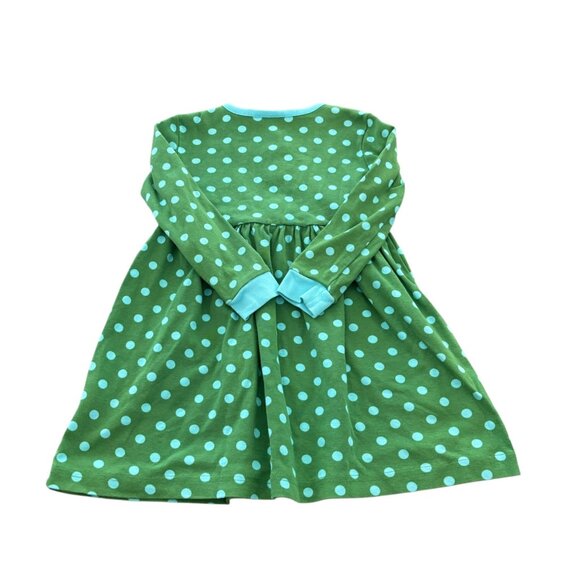 Hanna Andersson Polka Dot Button Dress Green Size 110 - Picture 4 of 4